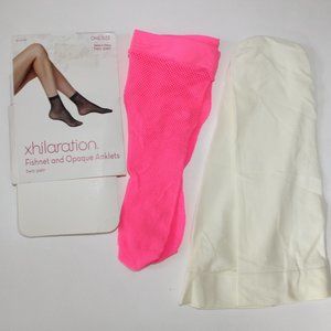 Xhilaration Two Pair Fishnet and Opaque Anklets